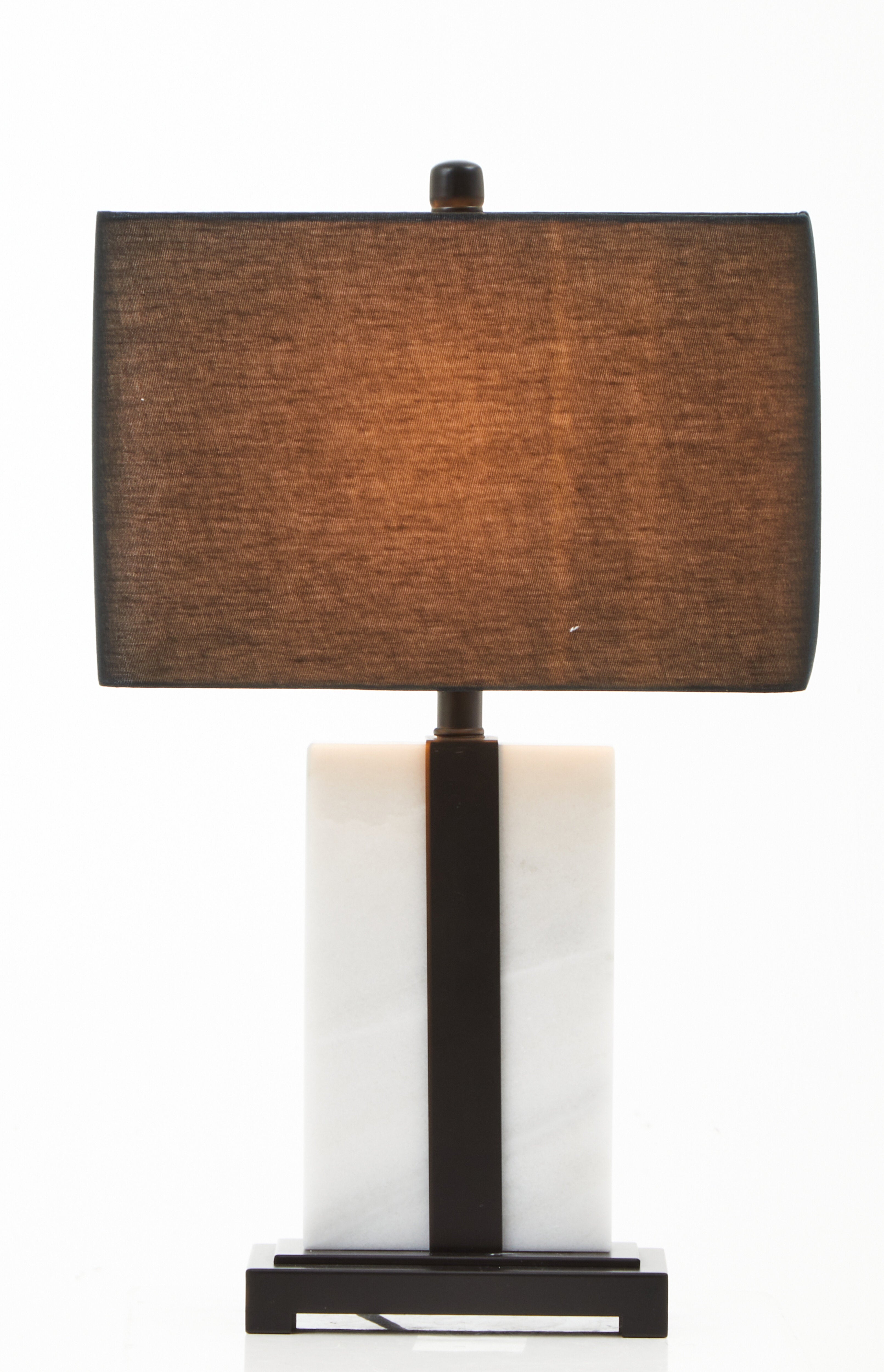 Viviana White Marble & Black Table Lamp